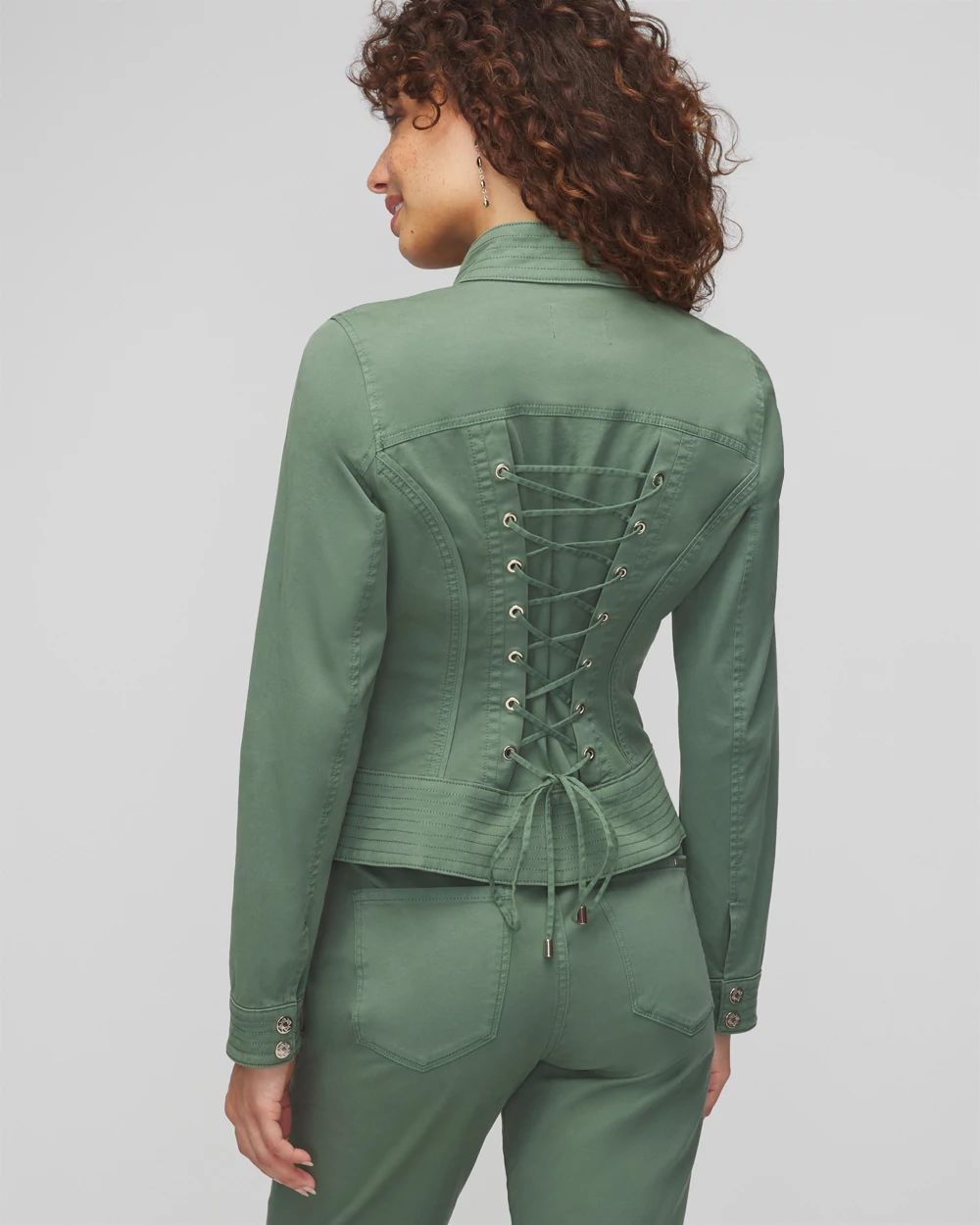 Lace back jacket new arrivals